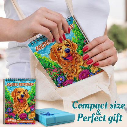 Netecom Golden Retriever Spiral Coloring Book For Adults