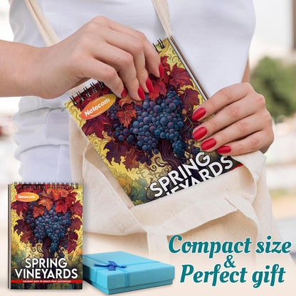 Spring Vineyards Spiral Coloring Book For Adults