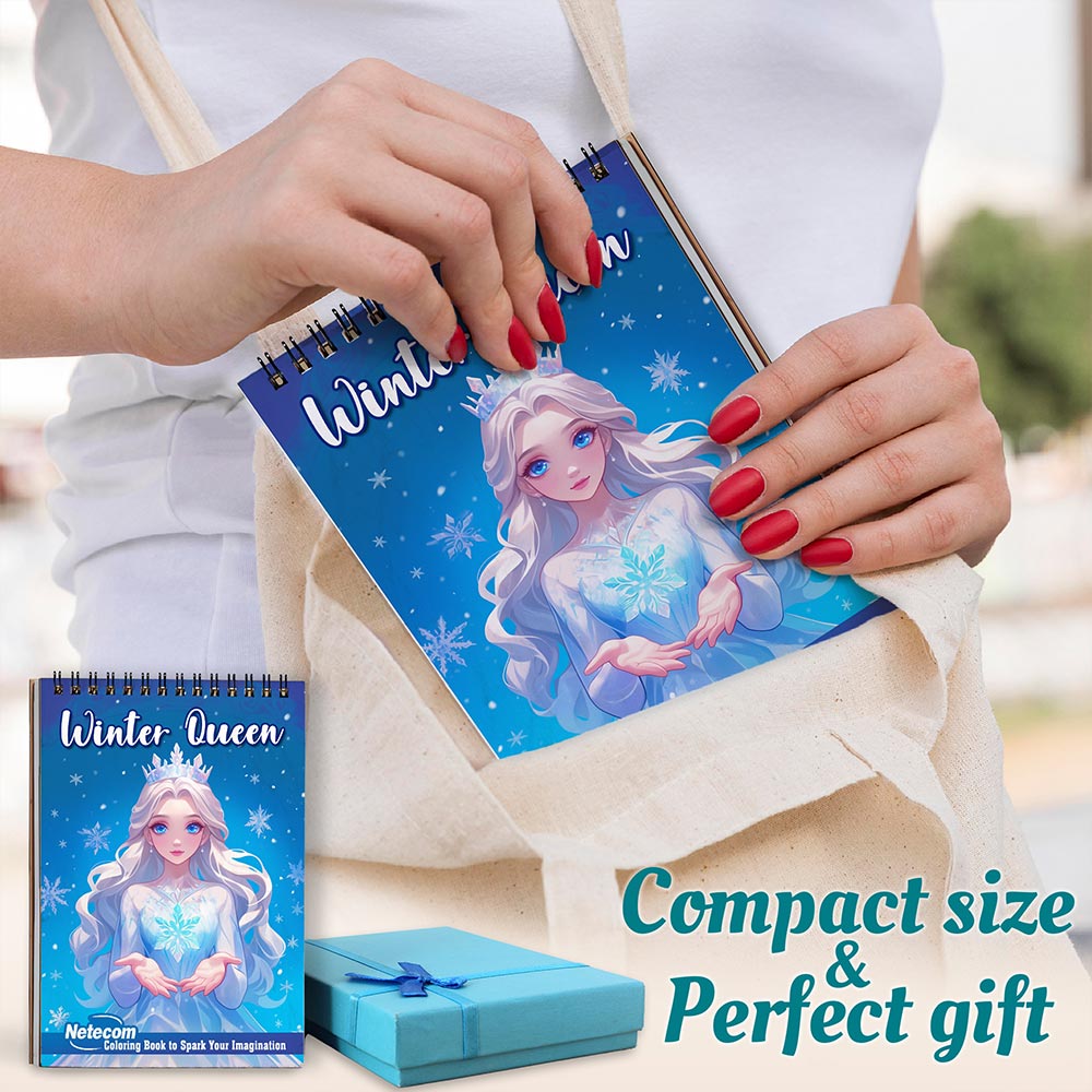 Netecom Winter Queen Spiral Coloring Book For Adults