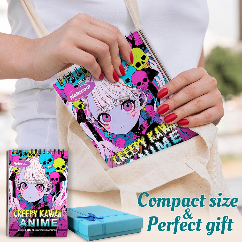 Creepy Kawaii Anime Spiral Coloring Book For Adults