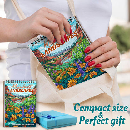 Netecom Magnificent Landscapes Spiral Coloring Book For Adults