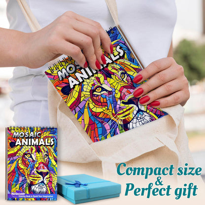 Netecom Mosaic Animals Spiral Coloring Book For Adults
