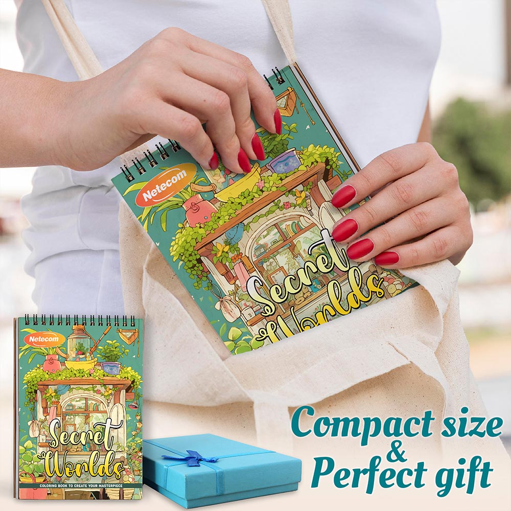 Secret Worlds Spiral Coloring Book For Adults