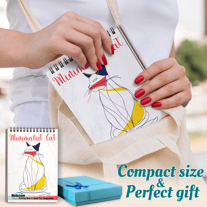 Netecom Minimalist Cat Spiral Coloring Book For Adults