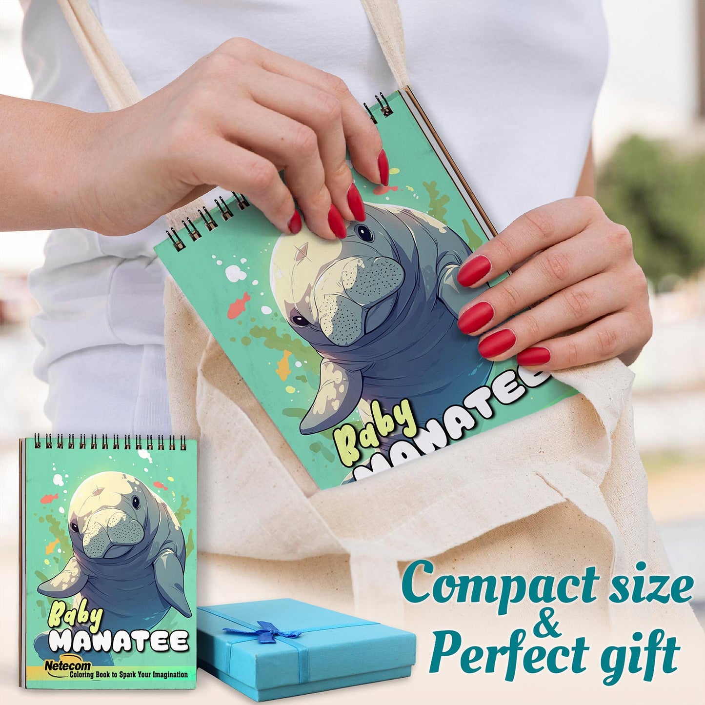 Netecom Baby Manatee Spiral Coloring Book For Adults