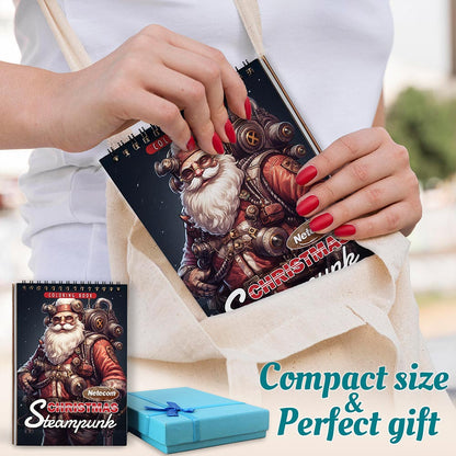 Netecom Steampunk Christmas Spiral Coloring Book For Adults