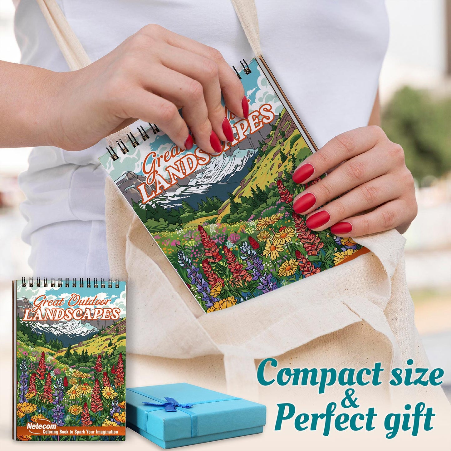 Netecom Great Outdoor Landscapes Spiral Coloring Book For Adults