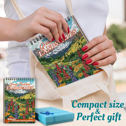 Netecom Great Outdoor Landscapes Spiral Coloring Book For Adults
