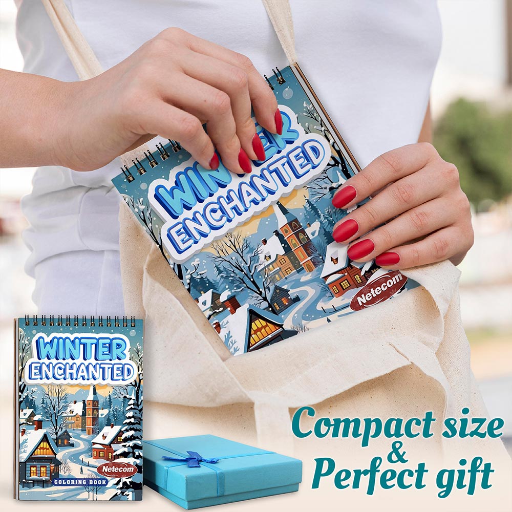 Netecom Winter Enchanted Spiral Coloring Book For Adults