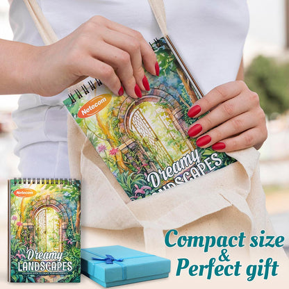 Dreamy Landscapes Spiral Coloring Book For Adults