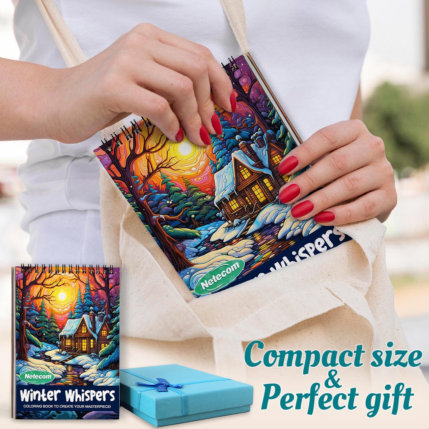 Netecom Winter Whispers Spiral Coloring Book For Adults