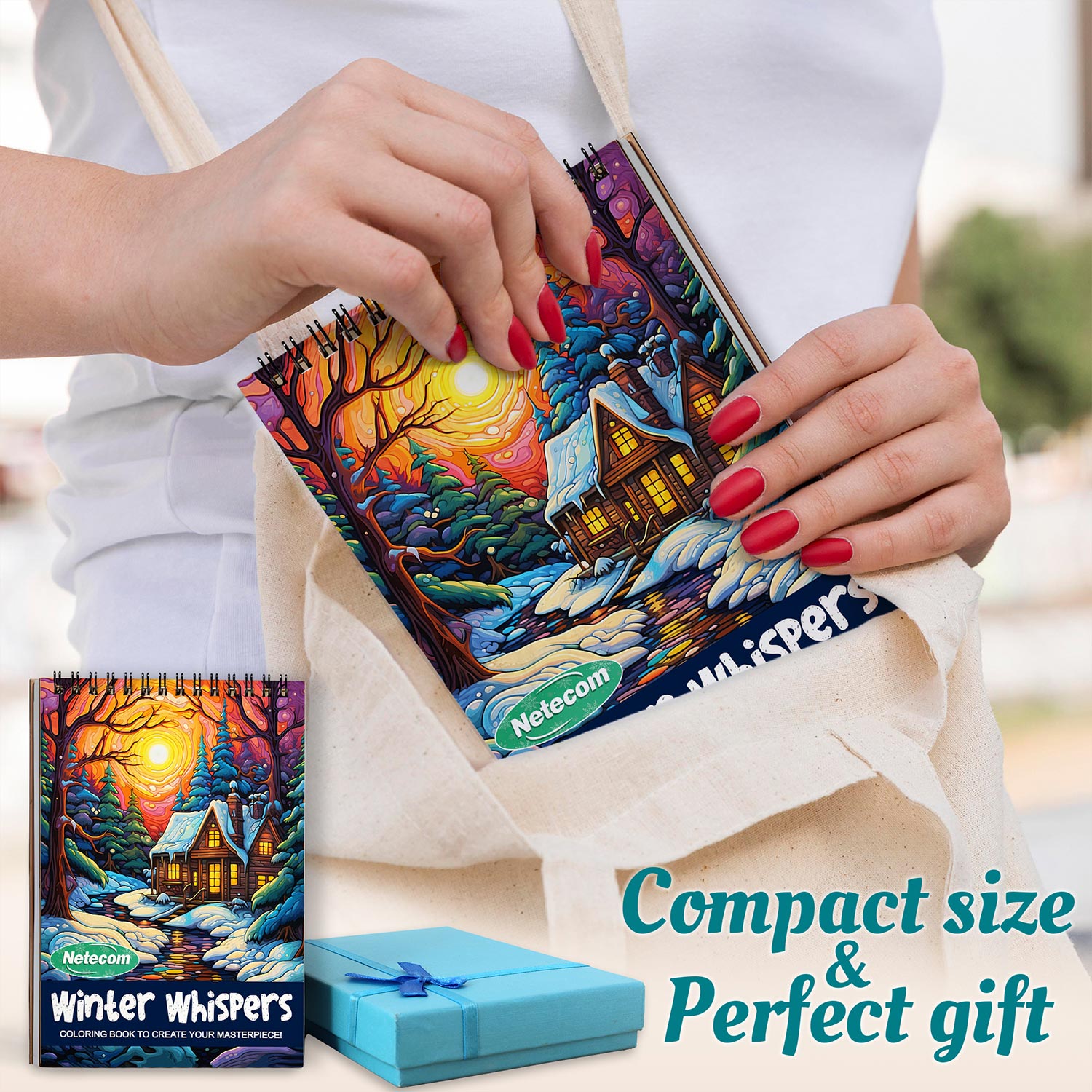 Netecom Winter Whispers Spiral Coloring Book For Adults