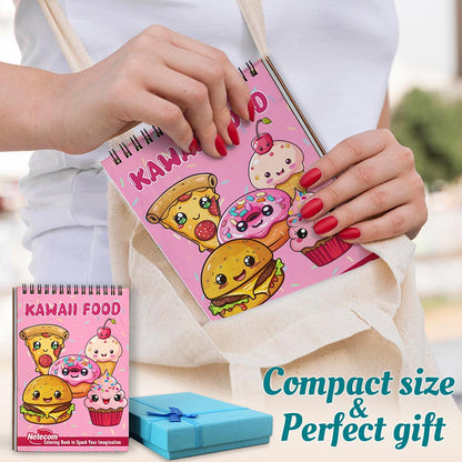 Netecom Kawaii Food Spiral Coloring Book For Adults