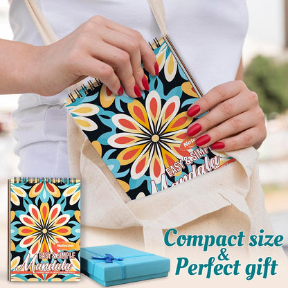 Easy and Simple Mandala Spiral Coloring Book For Adults