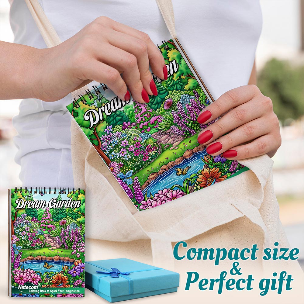 Netecom Dream Garden Spiral Coloring Book For Adults