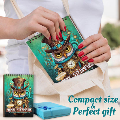 Netecom Animal Steampunk Spiral Coloring Book For Adults