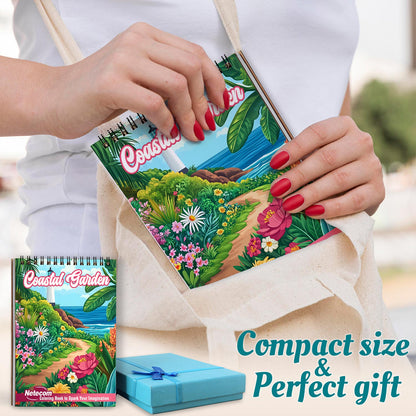Netecom Coastal Garden Spiral Coloring Book For Adults