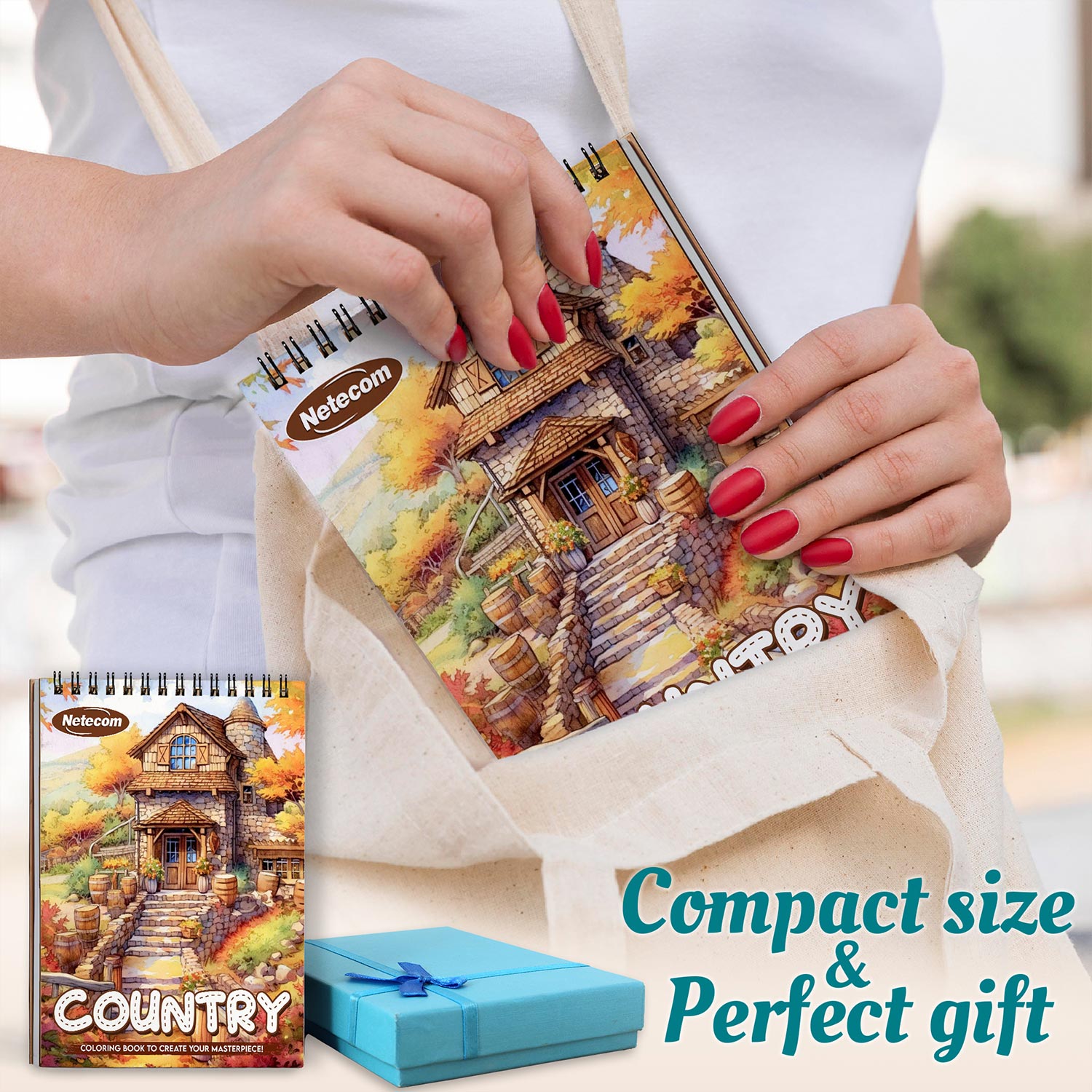Netecom Country Spiral Coloring Book For Adults