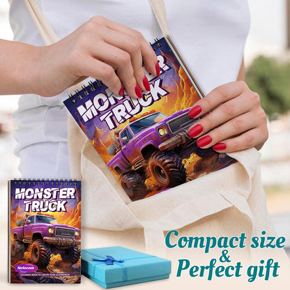 Monster Truck Spiral Coloring Book For Adults
