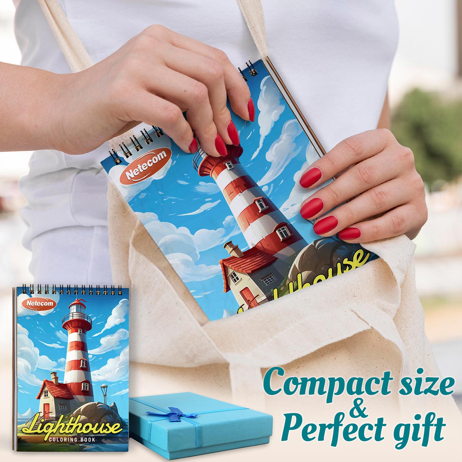 Netecom Lighthouse Spiral Coloring Book For Adults