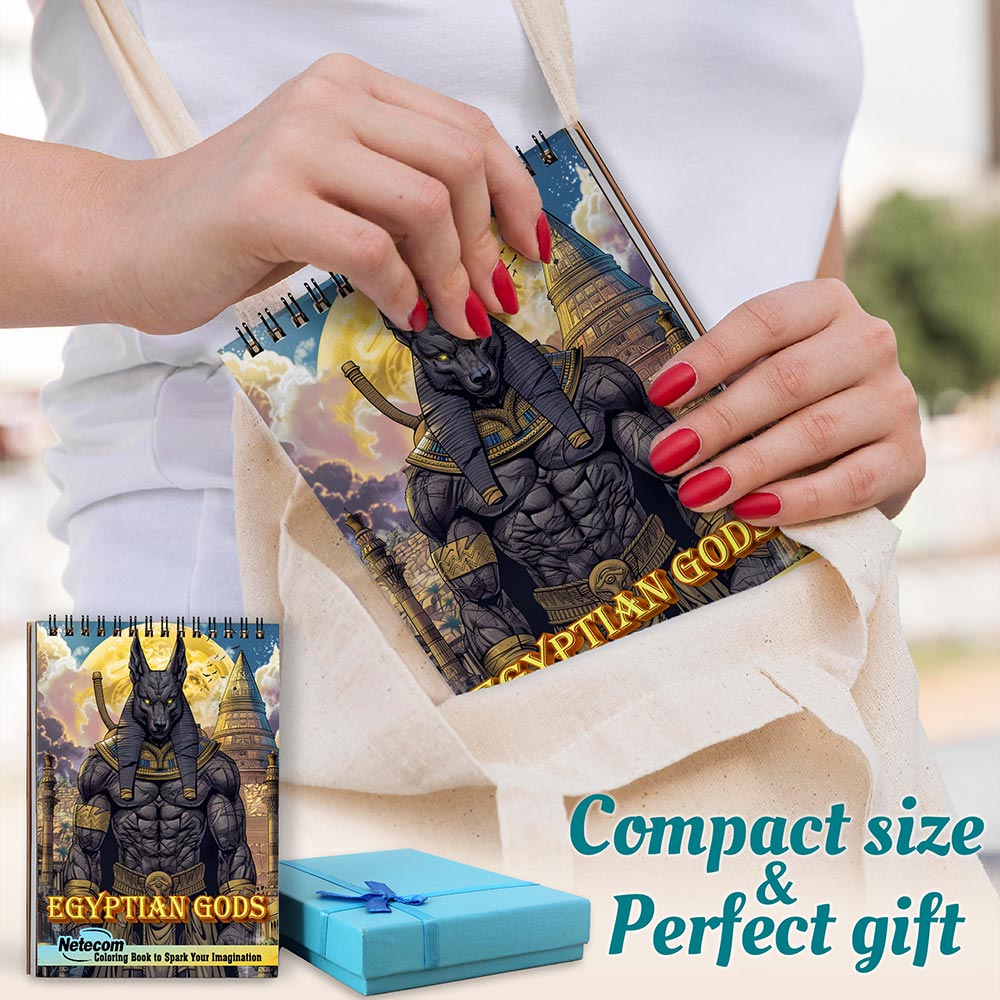Netecom Egyptian Gods Spiral Coloring Book For Adults