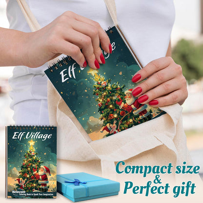 Netecom Elf Village Spiral Coloring Book For Adults