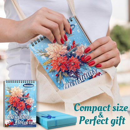 Netecom Christmas Flowers Spiral Coloring Book For Adults