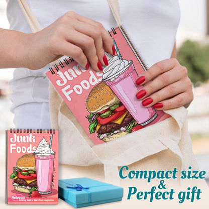 Netecom Junk Foods Spiral Coloring Book For Adults