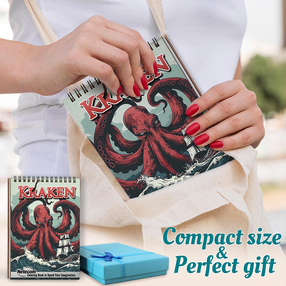 Netecom Kraken Spiral Coloring Book For Adults