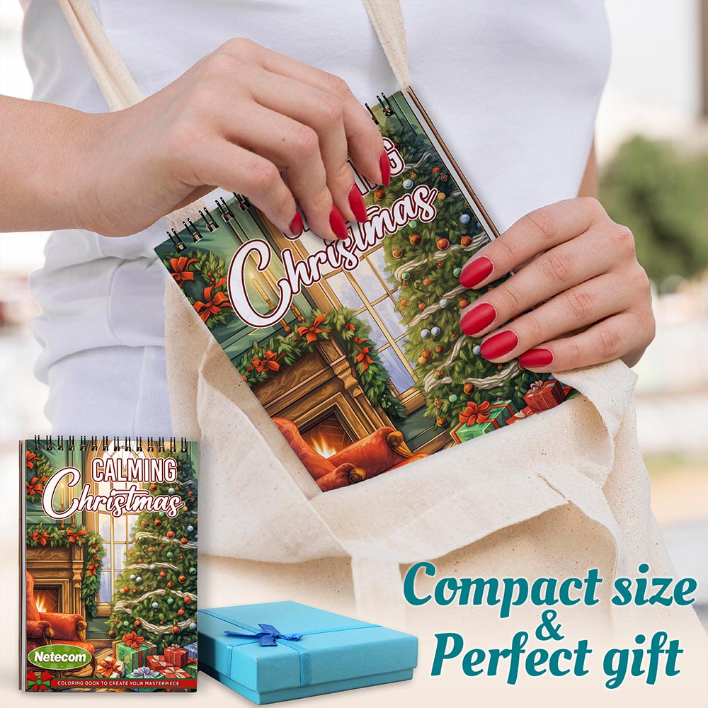 Calming Christmas Spiral Coloring Book For Adults