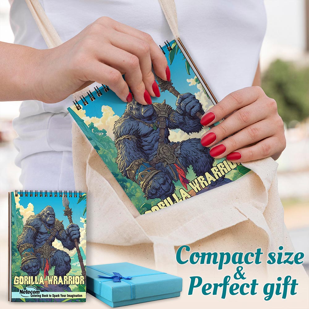 Netecom Gorilla Warrior Spiral Coloring Book For Adults