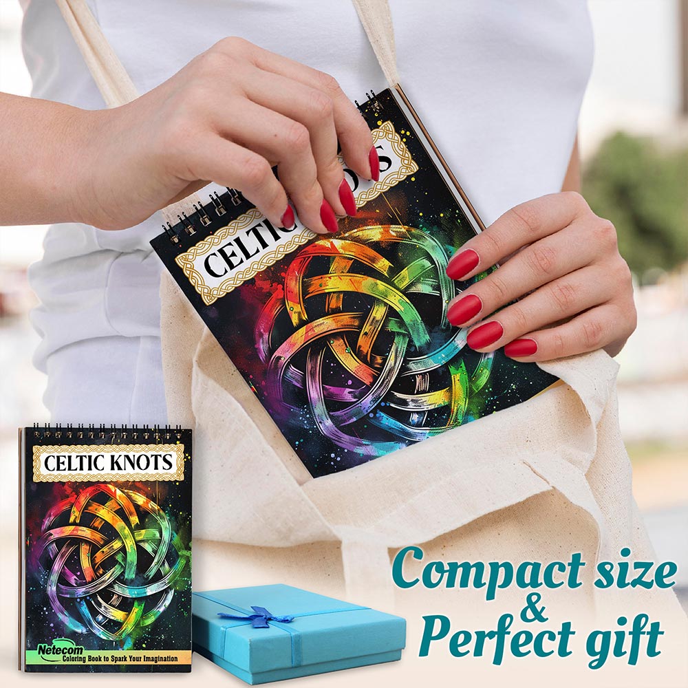 Netecom Celtic Knots Spiral Coloring Book For Adults