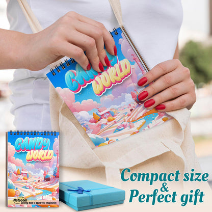 Netecom Candy World Spiral Coloring Book For Adults