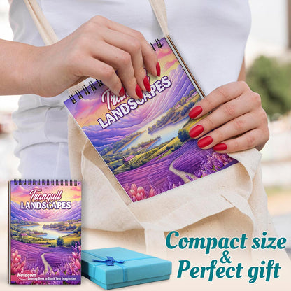Netecom Tranquil Landscapes Spiral Coloring Book For Adults