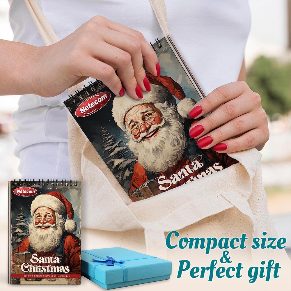 Netecom Santa Christmas Spiral Coloring Book For Adults