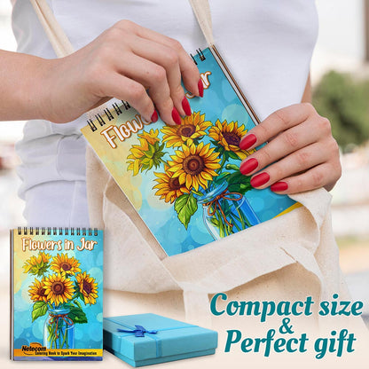 Netecom Flowers in Jar Spiral Coloring Book For Adults