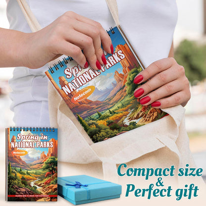 Spring in National Parks Spiral Coloring Book For Adults