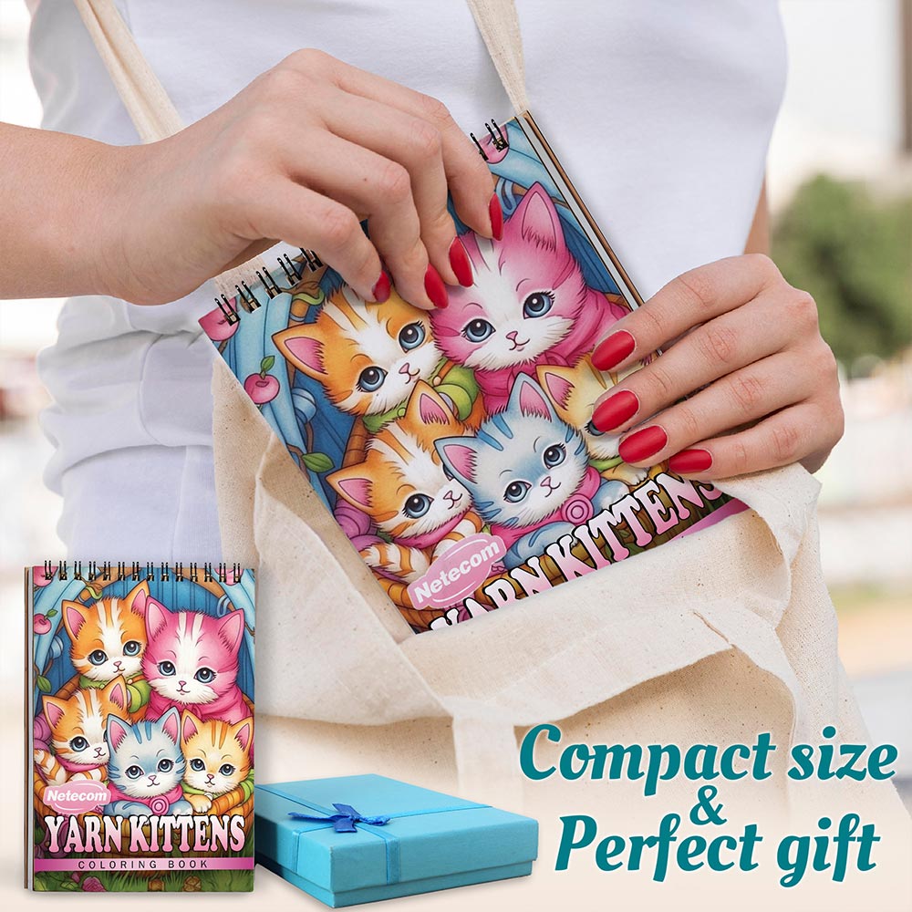 Netecom Yarn Kittens Spiral Coloring Book For Adults