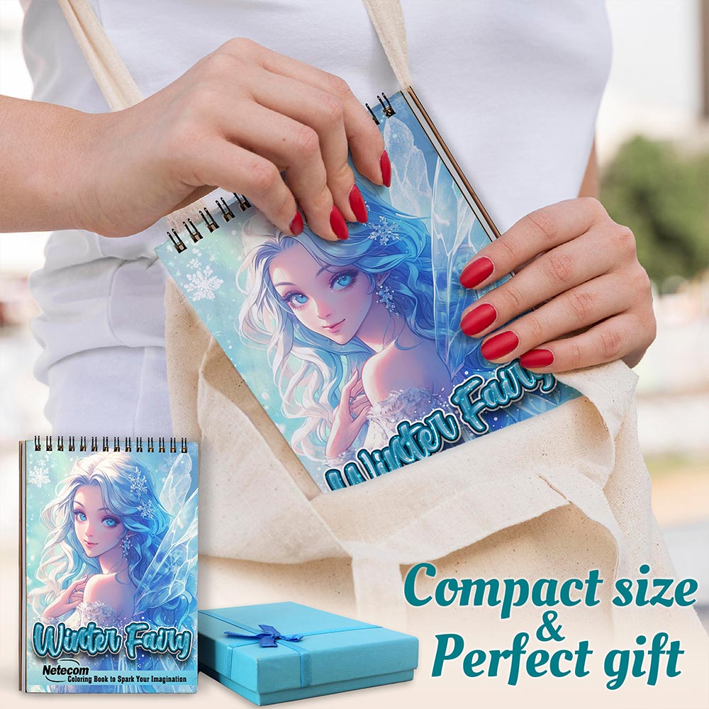 Netecom Winter Fairy Spiral Coloring Book For Adults
