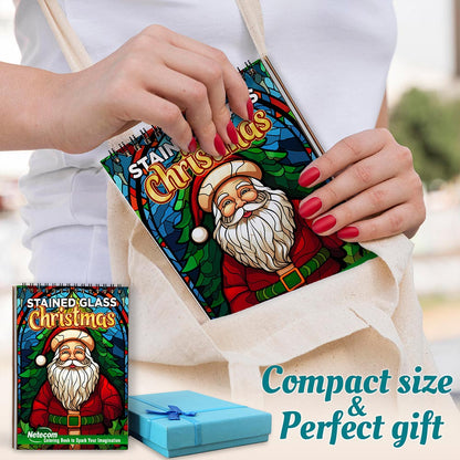 Netecom Stained Glass Christmas Spiral Coloring Book For Adults