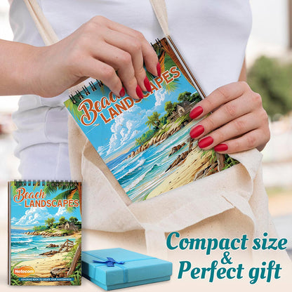 Netecom Beach Landscapes Spiral Coloring Book For Adults