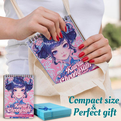 Netecom Kawaii Cheongsam Spiral Coloring Book For Adults