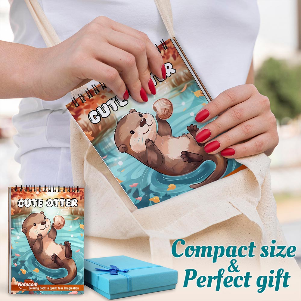 Netecom Cute Otter Spiral Coloring Book For Adults