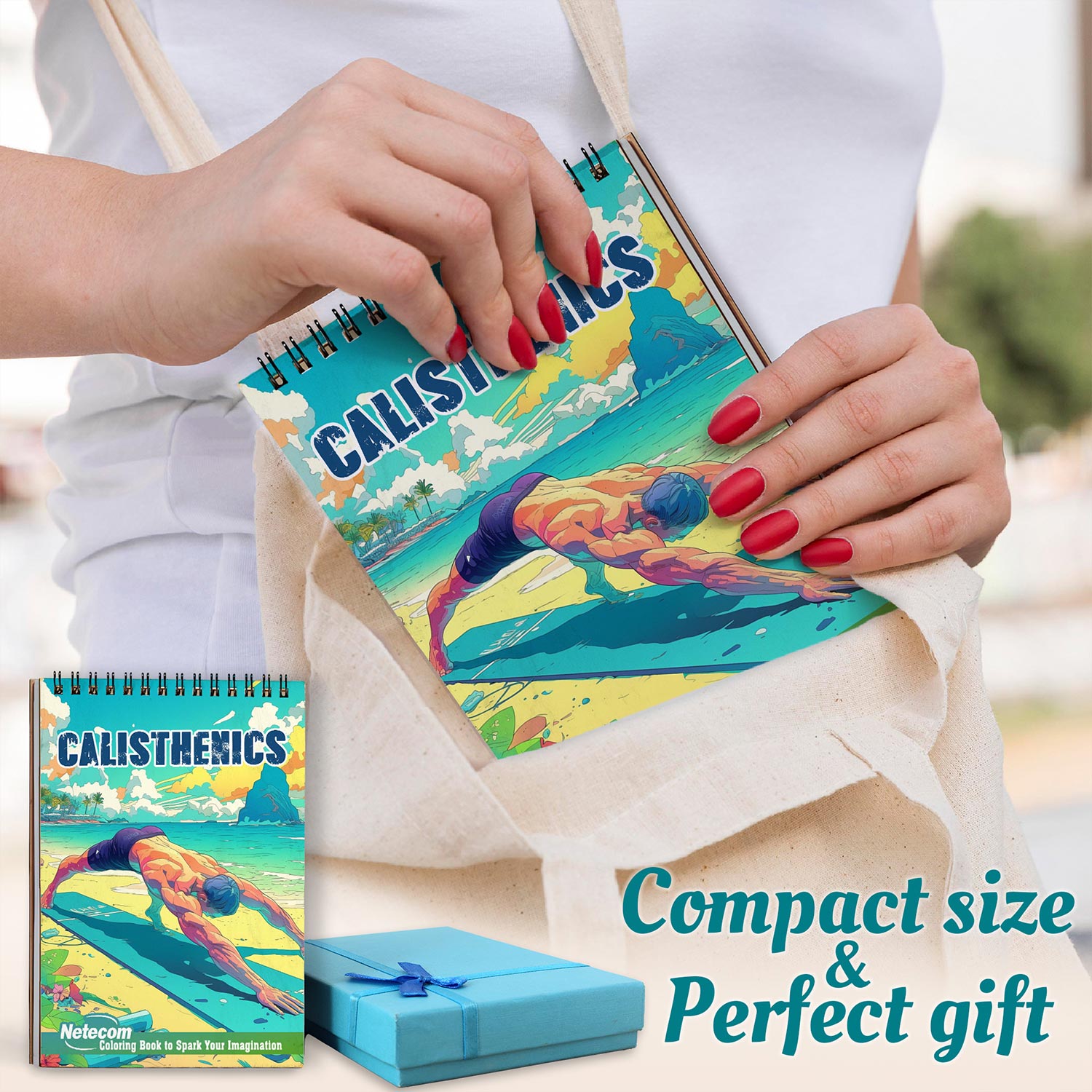 Netecom Calisthenics Spiral Coloring Book For Adults