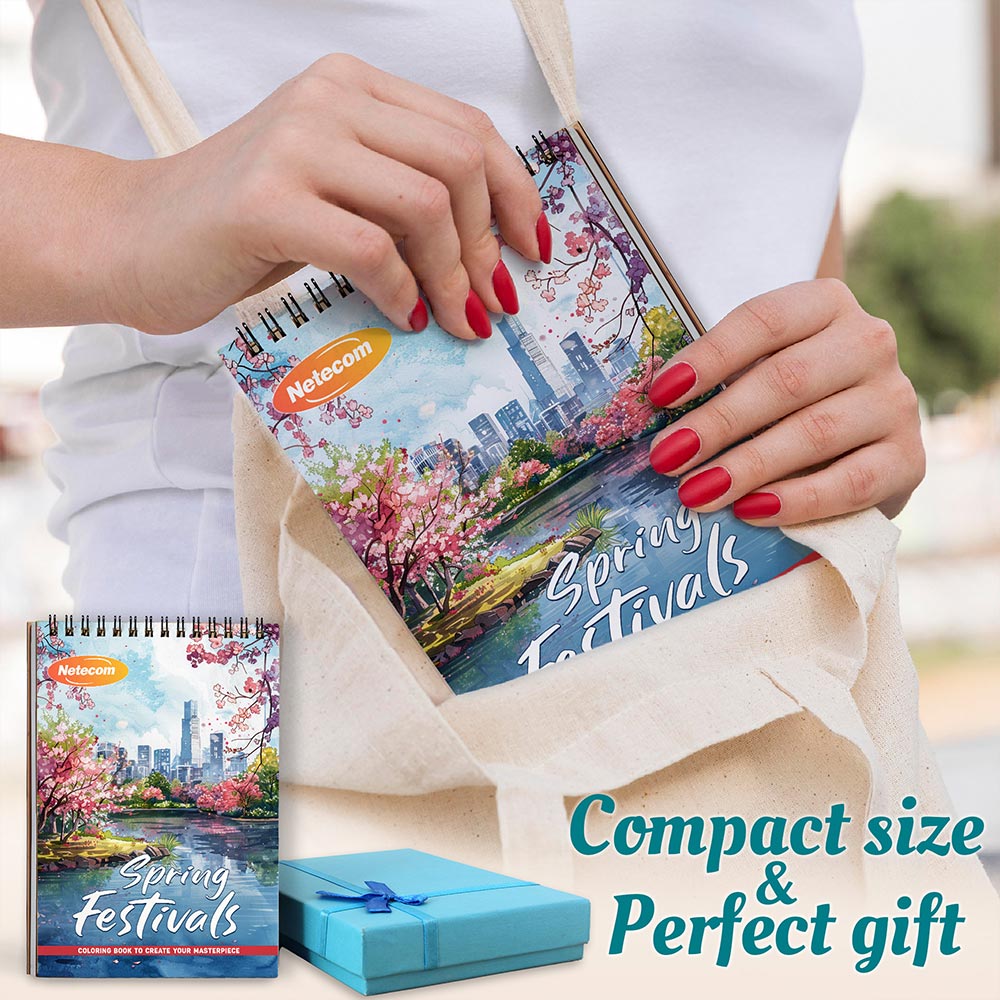 Spring Festivals Spiral Coloring Book For Adults
