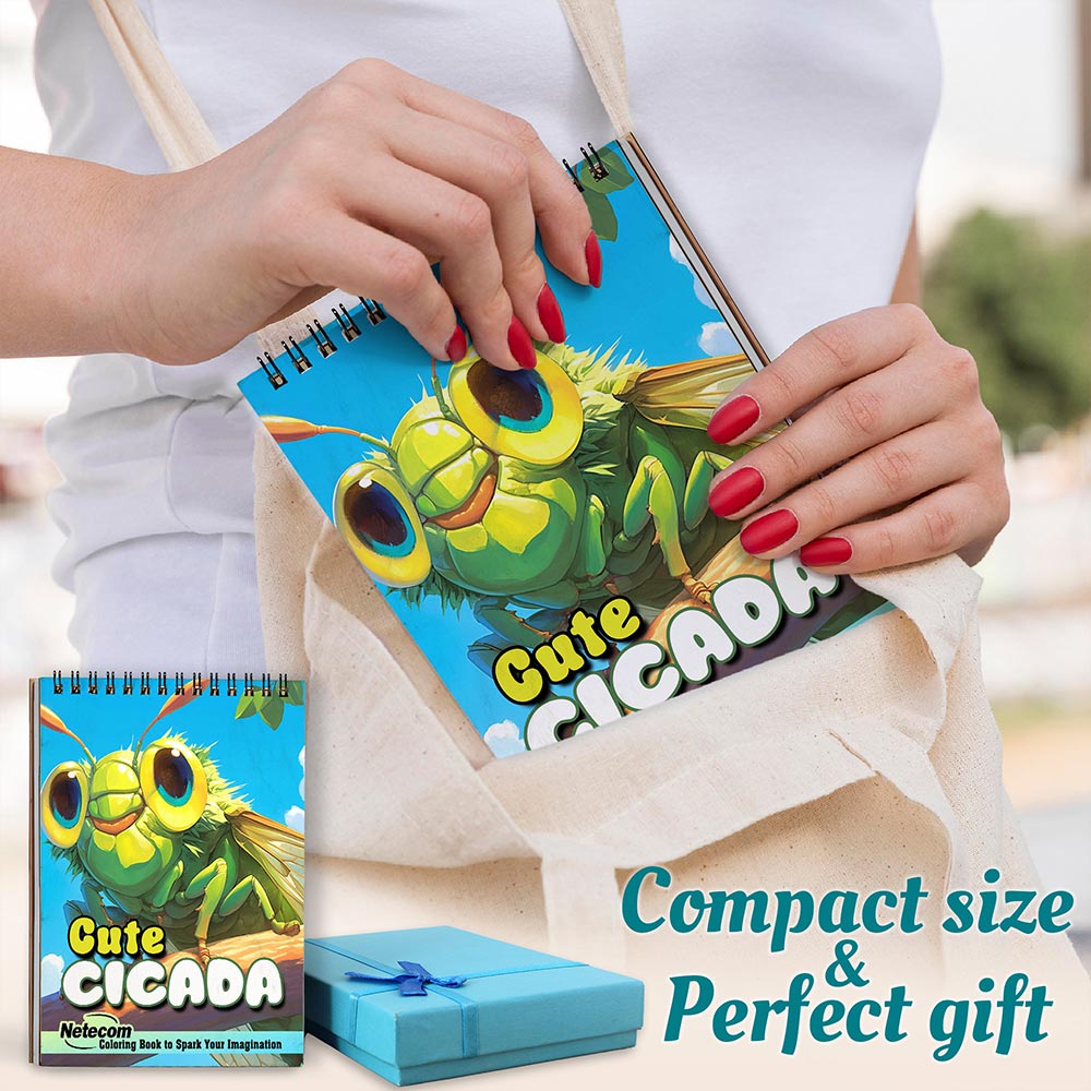 Netecom Cute Cicada Spiral Coloring Book For Adults