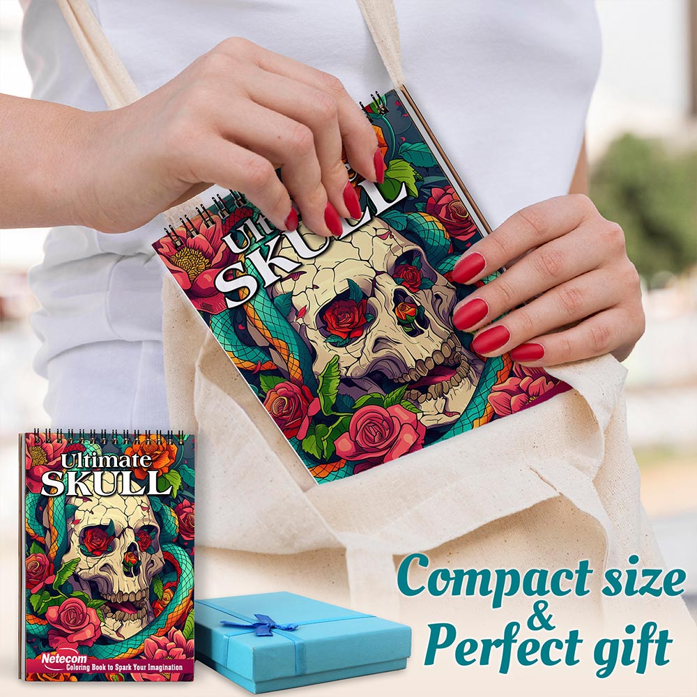 Netecom Ultimate Skull Spiral Coloring Book For Adults