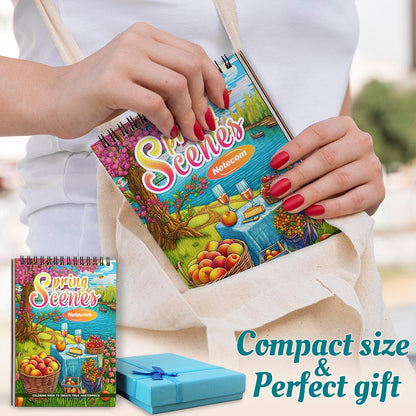 Spring Scenes Spiral Coloring Book For Adults