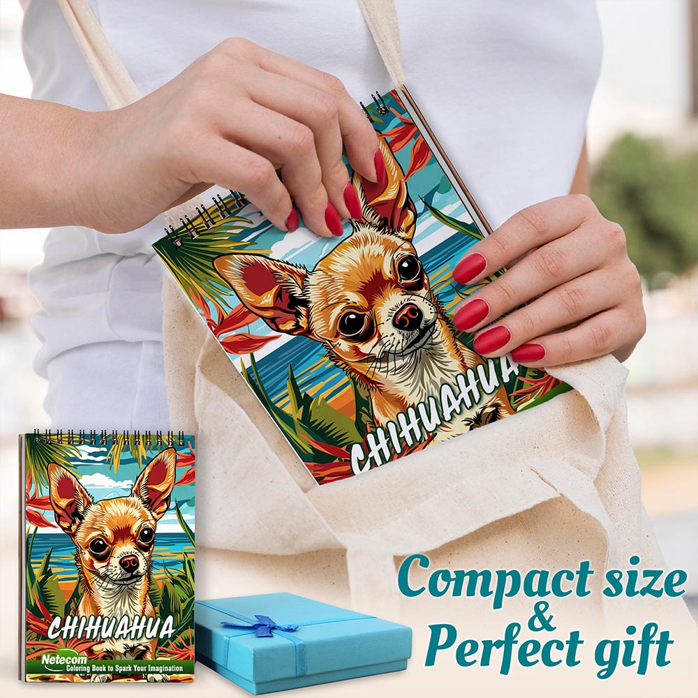 Netecom Chihuahua Spiral Coloring Book For Adults
