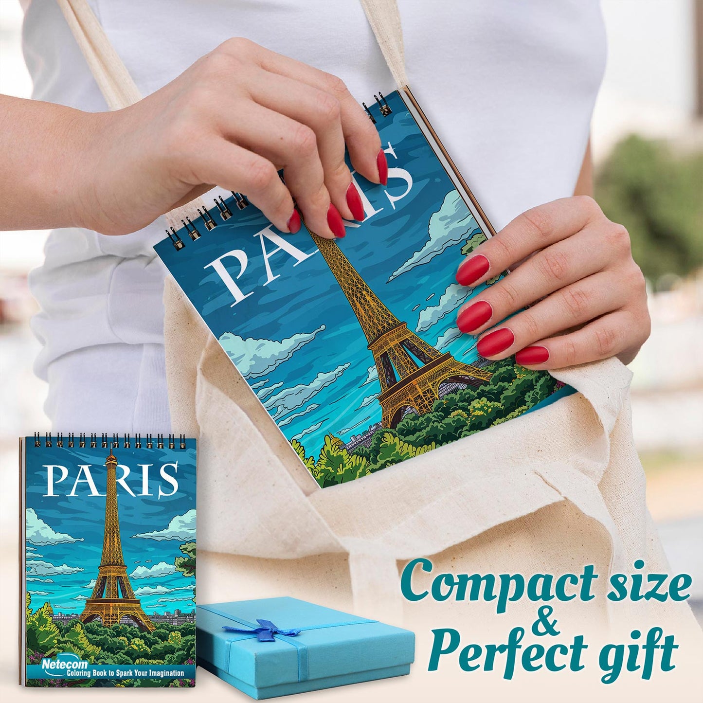Netecom Paris Spiral Coloring Book For Adults